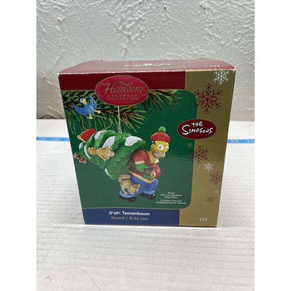 Homer Simpson "D'Oh Tannenbaum" Christmas Ornament w/ Sound Carlton Cards (2005) - Picture 1 of 2